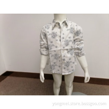 Boy's cotton spandexx printed long sleeves shirt